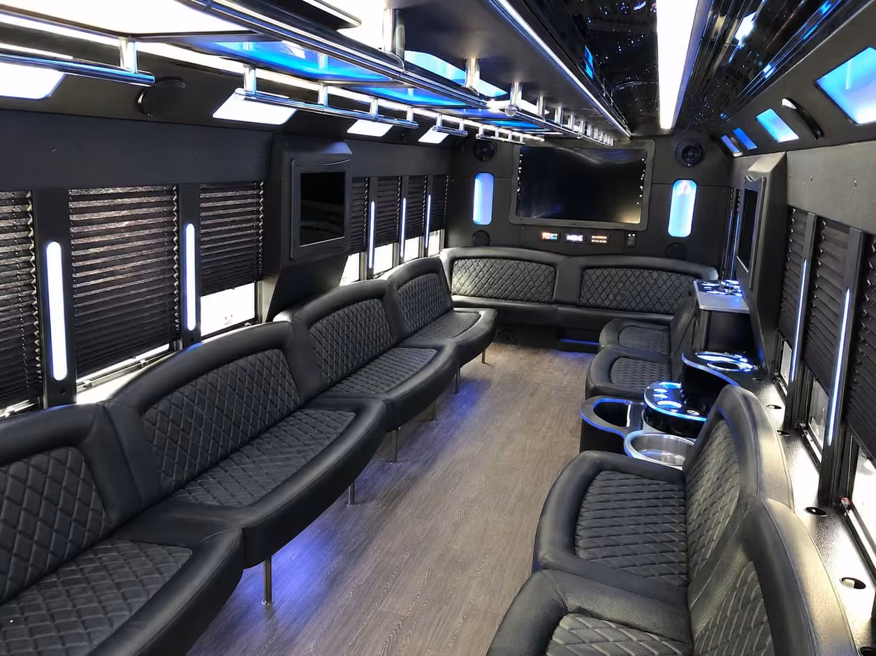 15 passenger party bus interior