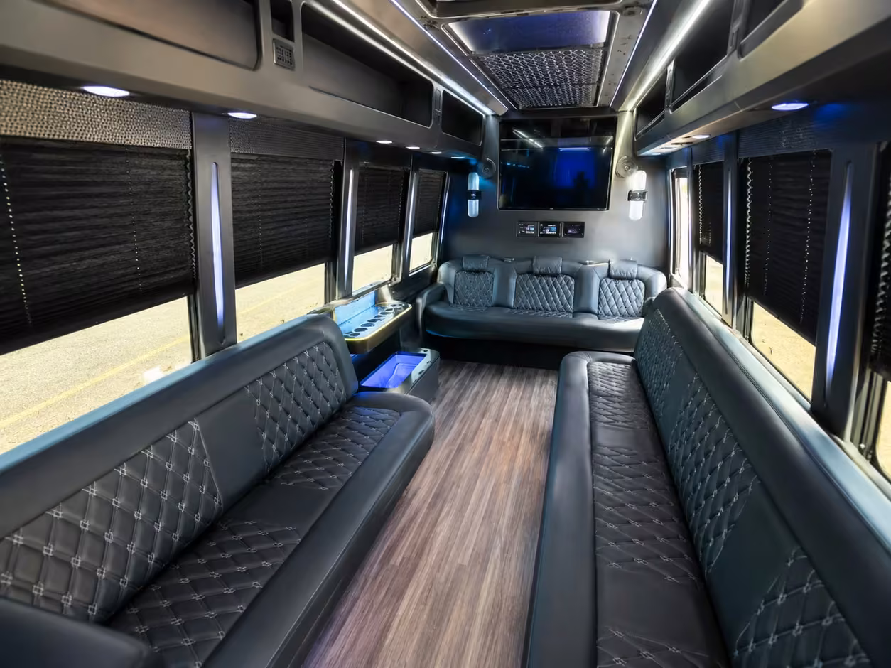 25 passenger party bus interior