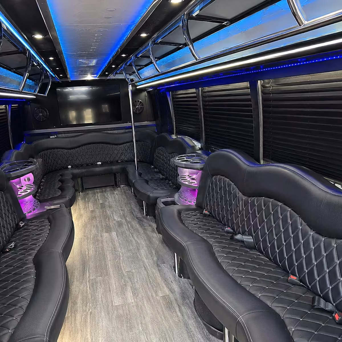 28 passenger party bus interior