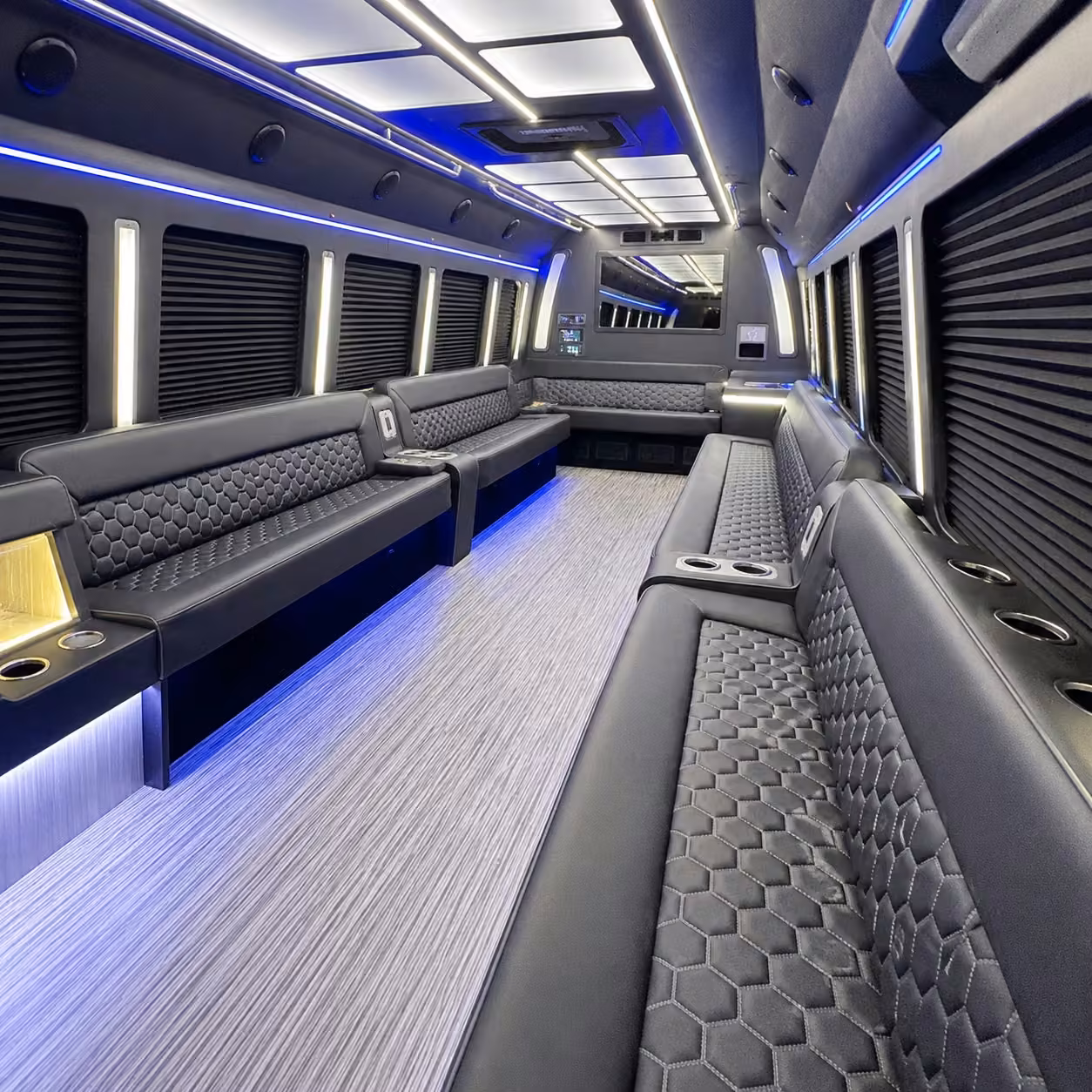 40 passenger party bus inside