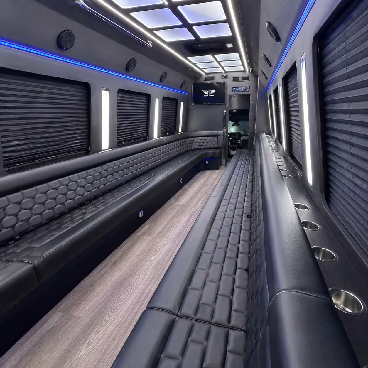 40 passenger party bus interior